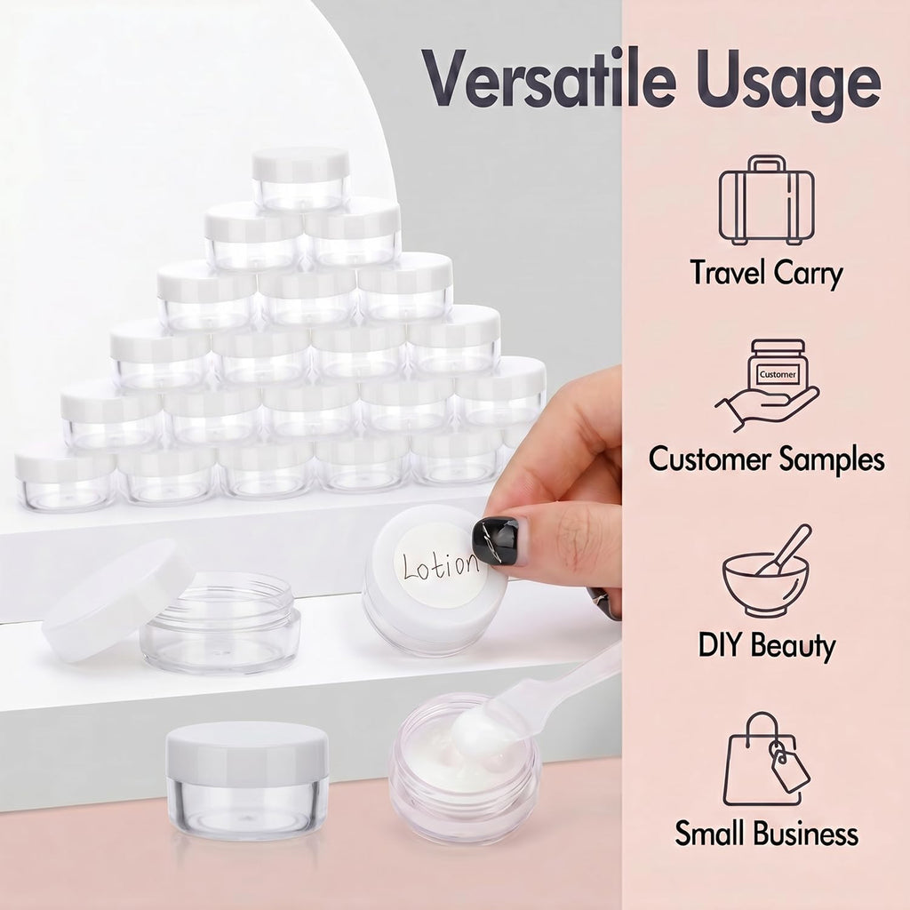 5 Gram Sample Containers 25 Count Small Travel Containers with Lids