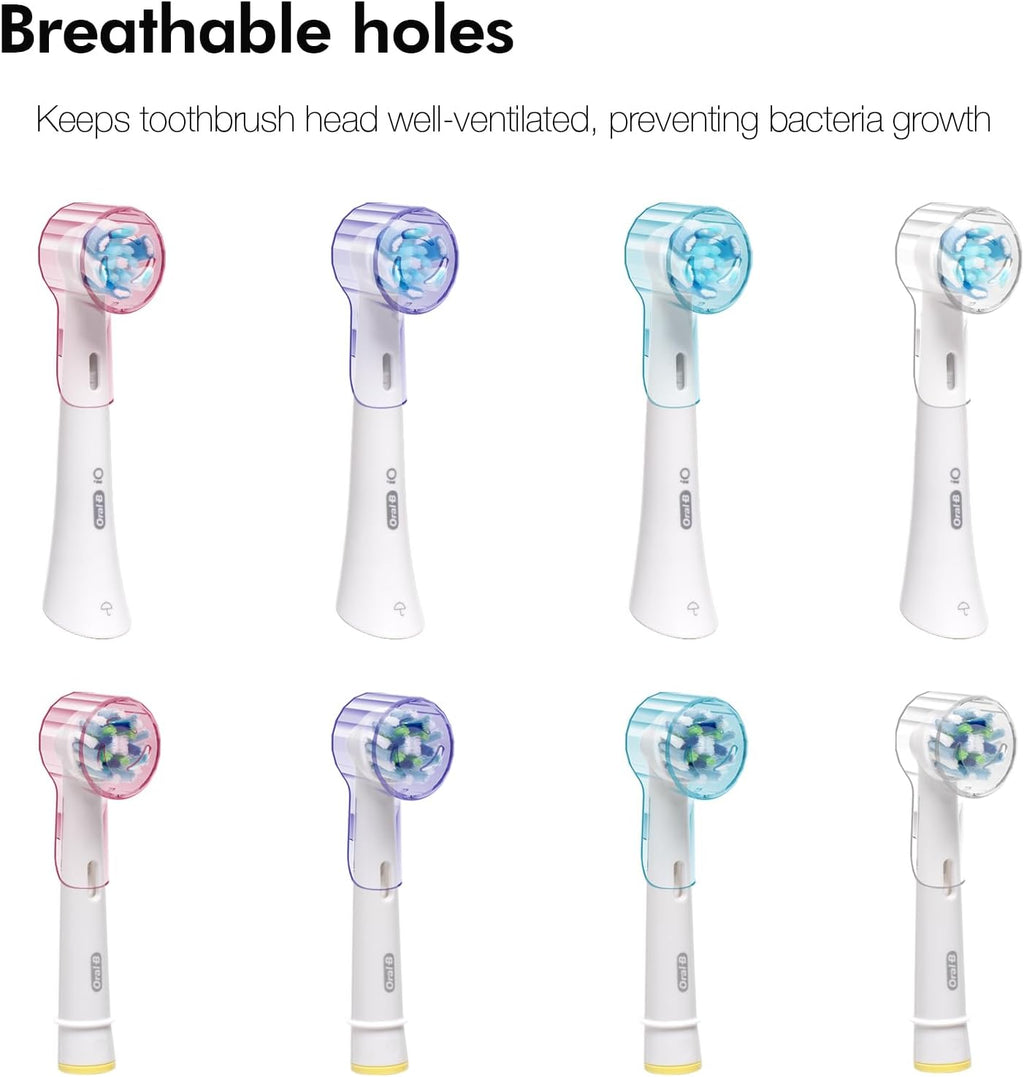 Toothbrush Head Covers & Toothbrush Holder for Oral B & iO series, multicolor and black