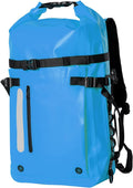 30L Roll Top Waterproof Floating Backpack, Equipment Pocket, Marine Floating Dry Bags for Kayaking Tracing Beach Fishing Hiking Survival Camping Travel (Blue)