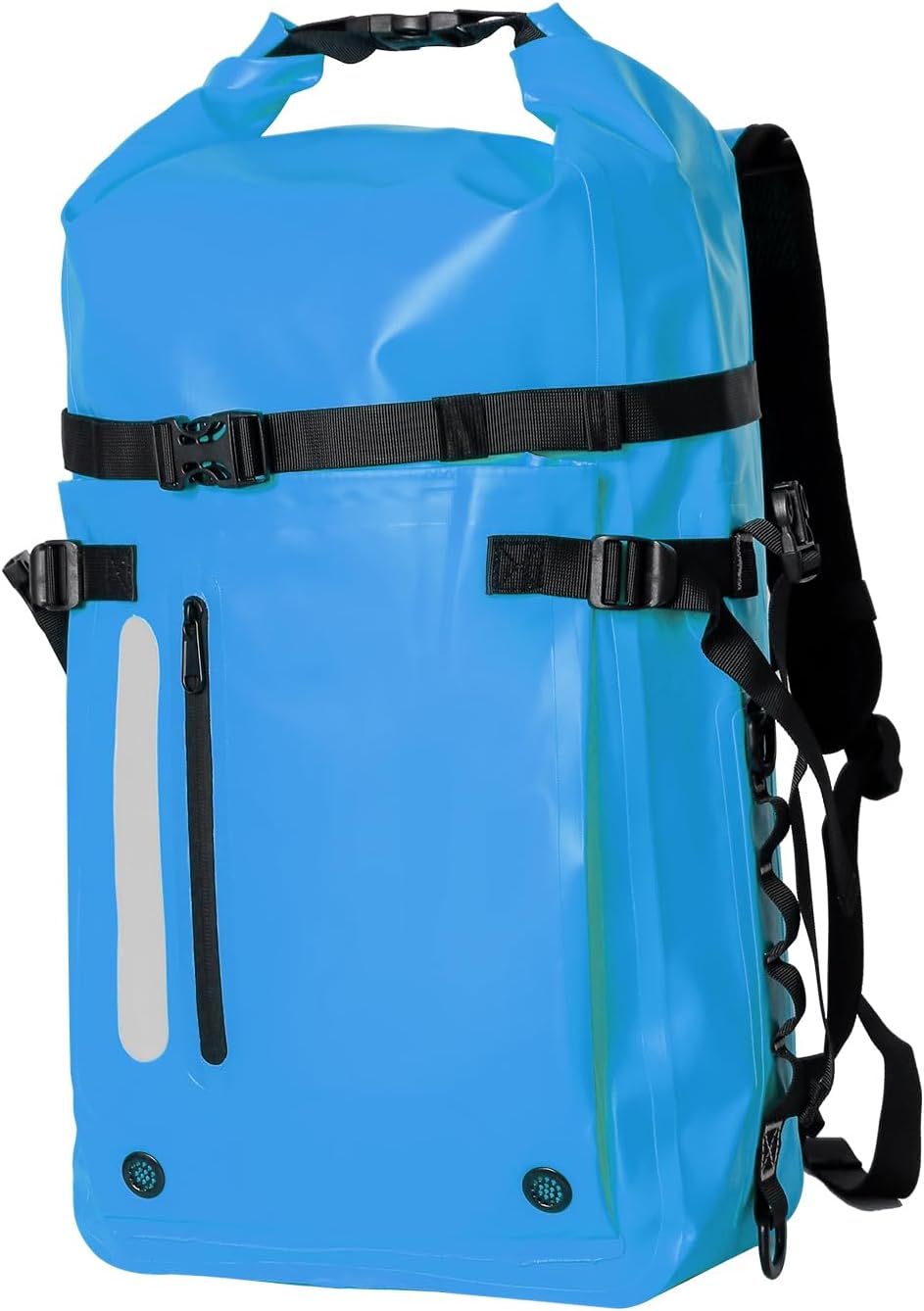 30L Roll Top Waterproof Floating Backpack, Equipment Pocket, Marine Floating Dry Bags for Kayaking Tracing Beach Fishing Hiking Survival Camping Travel (Blue)