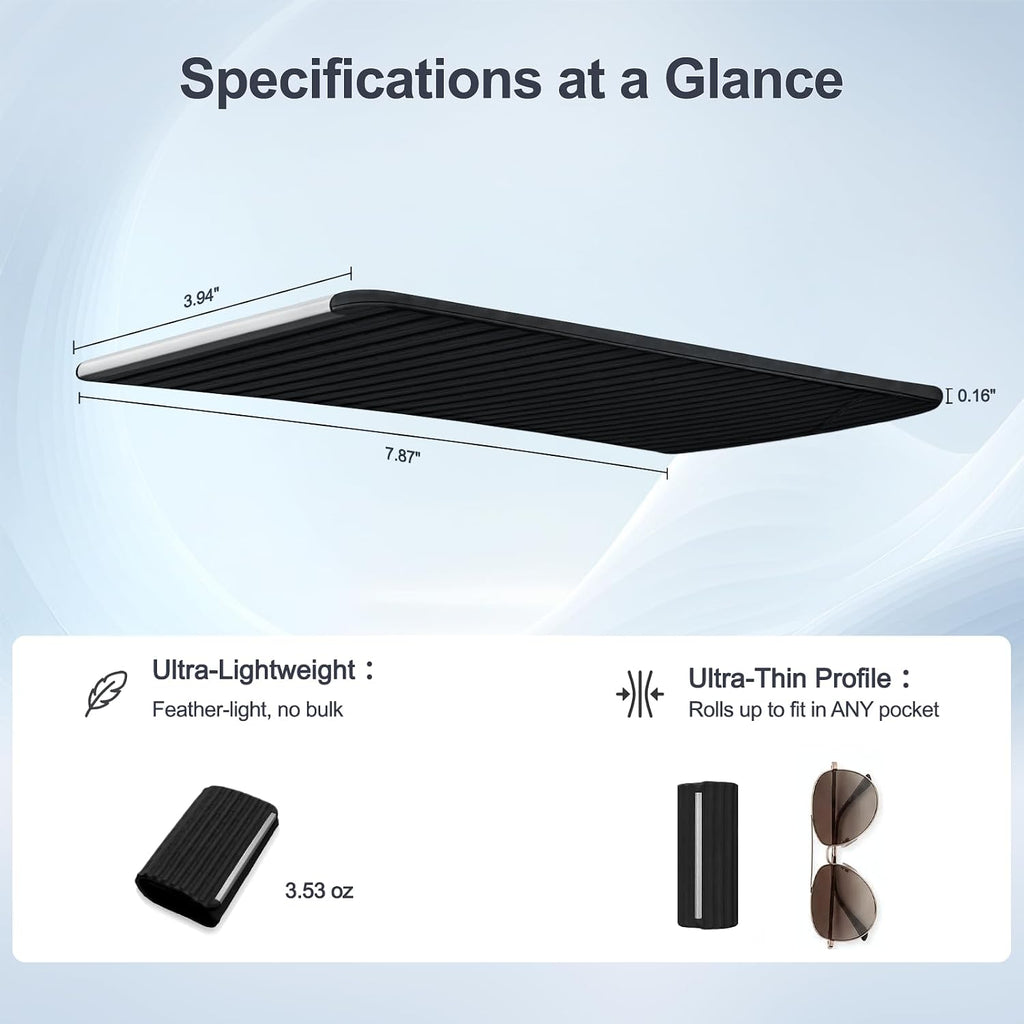 Foldable Phone Stand, Flexible Phone Holder Built-in Aluminum Anti-Slip Silicone Portable Phone Stand for Phone Tablet Laptop Bed Office Airplane Travel Black