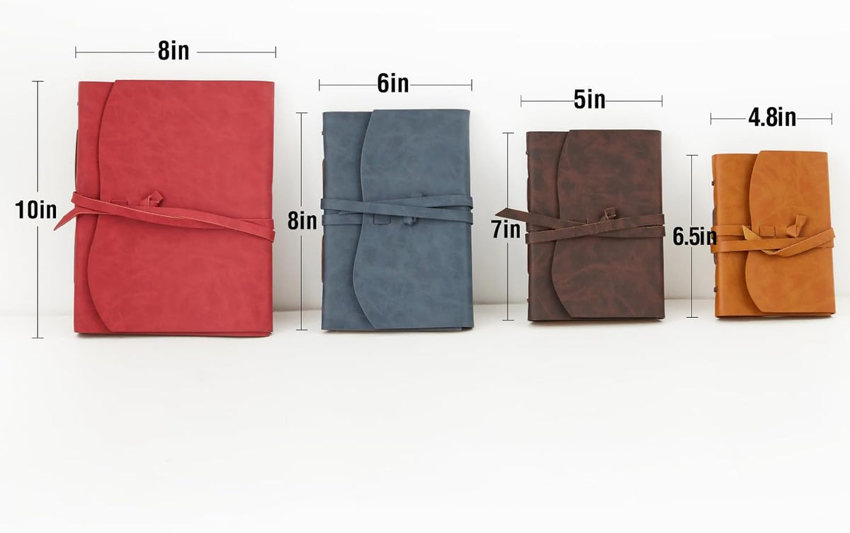 RILIHO Leather Journal Notepad, Small Notebook 4.8x6.5 Inches, Mini Journal, Retro Premium Planner, Lined Diary Vintage Style, Ideal for Women and Men, Artists, Travelers, Brown