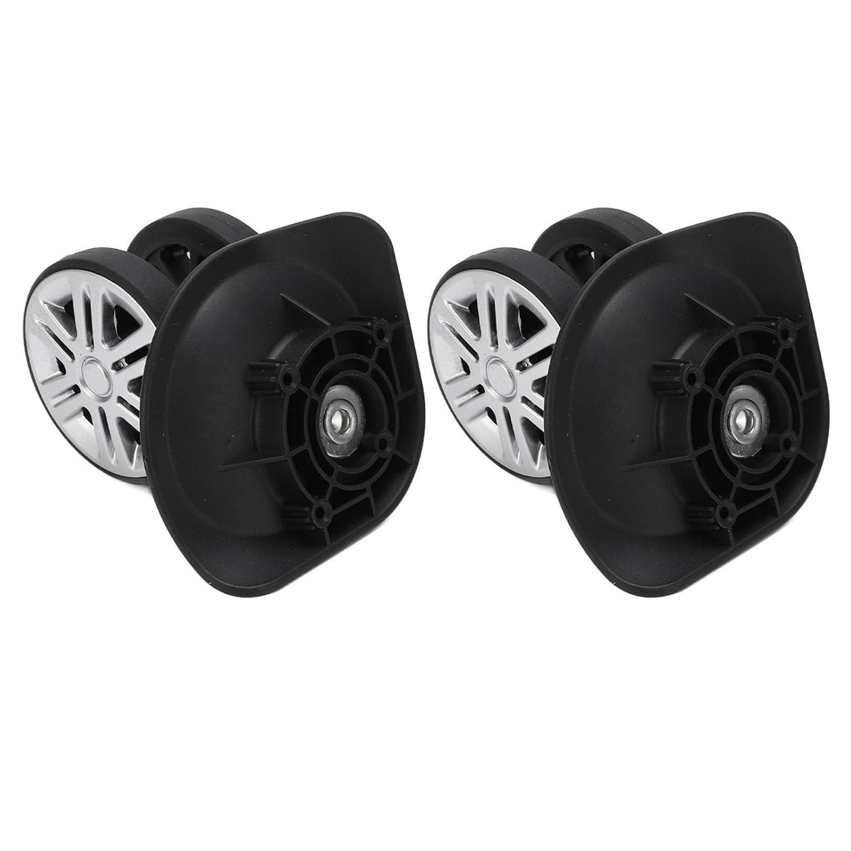 360 Degree Swivel Caster Wheels for Luggage – Black Plastic Replacement Trolley Wheels Compatible with Suitcase Travel Bags