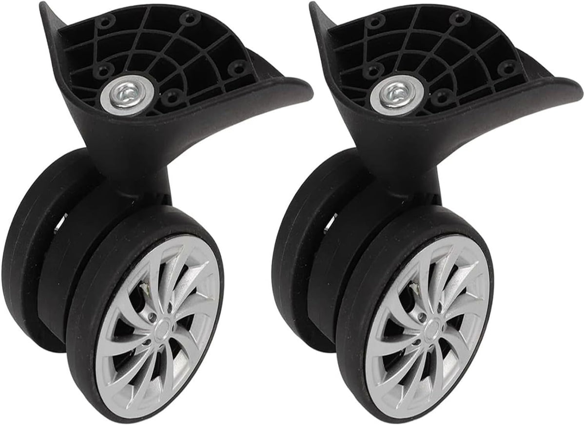 1 Pair Luggage Suitcase Wheel, Luggage Wheels Replacement Travel Suitcase Caster Wheels 360° Swivel, Trunk Luggage Wheel Spare Part Replacement Left and Right Wheels (A57)