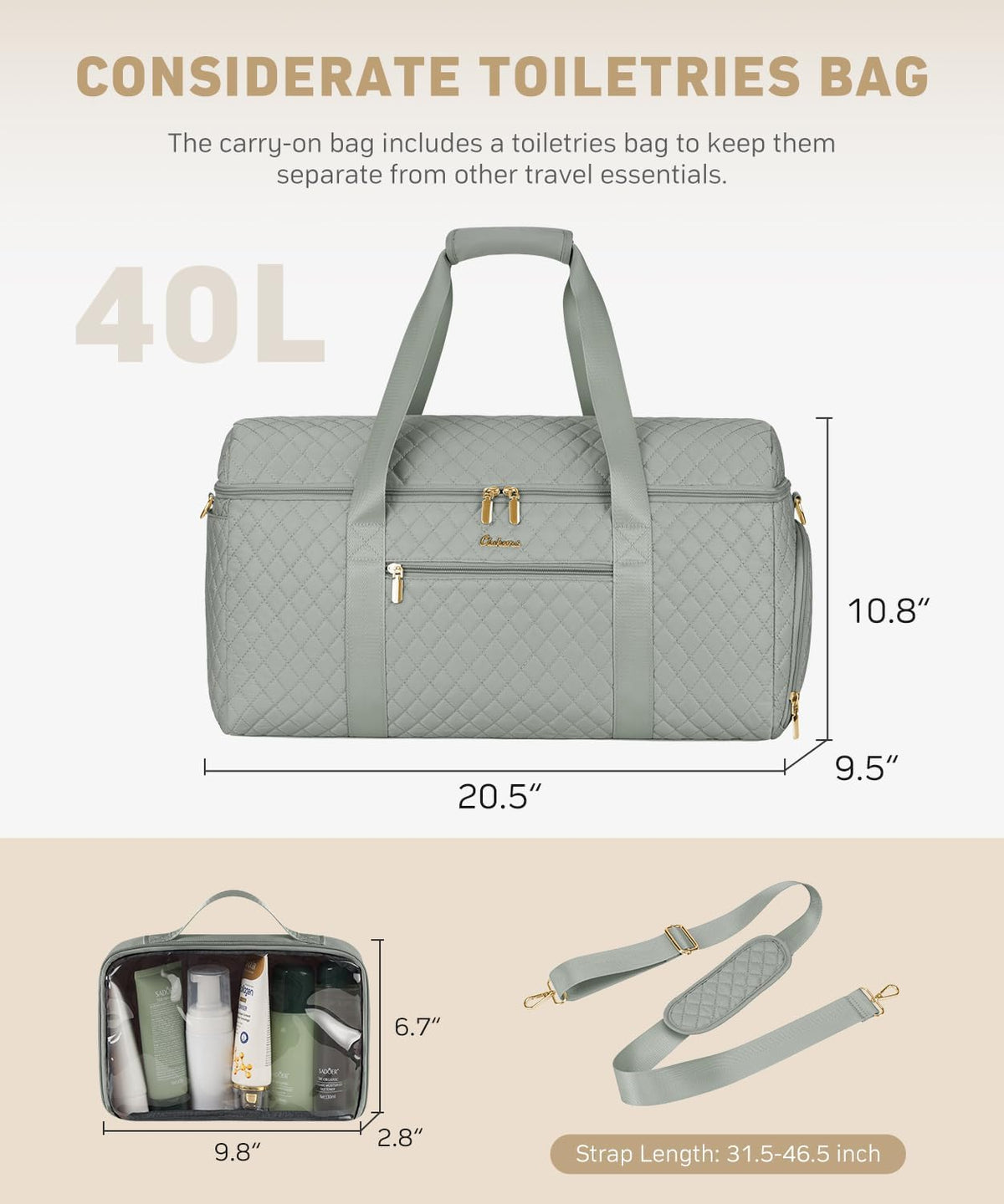 Weekender Bags for Women, Wide Open Large Travel Duffle Bag with Shoe Compartment, Overnight Hospital Bag For Women Labor Delivery, Carry on Bag Personal Item Travel Bag with Wet Pocket (Dark Green)