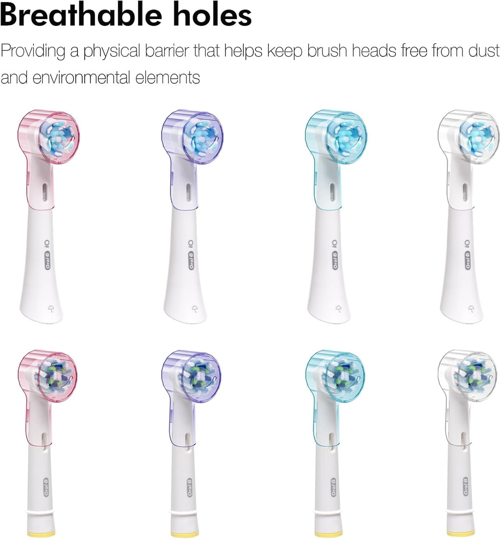 Toothbrush Head Covers & Toothbrush Holder for Oral B & iO Series, Multicolor and White