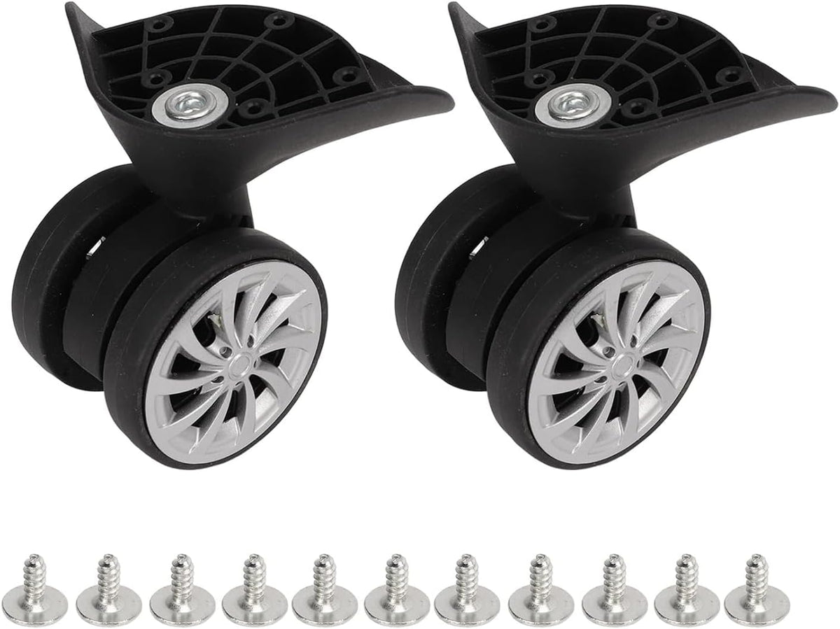 1 Pair Luggage Suitcase Wheel, Luggage Wheels Replacement Travel Suitcase Caster Wheels 360° Swivel, Trunk Luggage Wheel Spare Part Replacement Left and Right Wheels (A57)