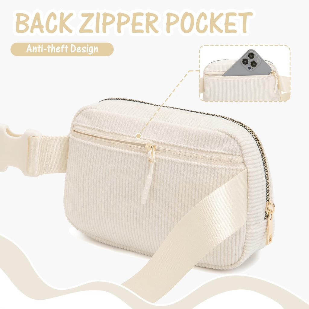 Gitus Gifts for Teen Girls Birthday Gifts for Daughter Sister Friends Initial Belt Bag Fanny Pack Crossbody Bags Girls Gifts Age 6-8 8-10 10-12 Trendy Stuff Travel Essentials (Ivory-Q)