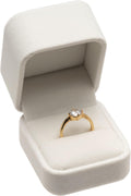 Velvet Single Ring Box Case Holder for Engagement Proposal Birthday Wedding,Jewelry Ring Gift Box Jewelry Packaging Box (White)