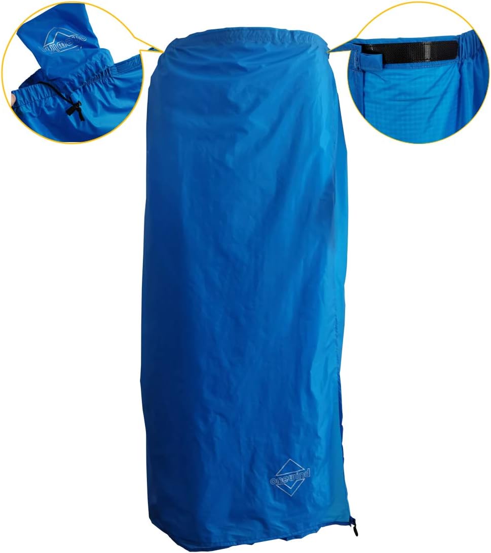 onewind Rain Skirt, Half Poncho Waterproof Ultralight Nylon Rain Kilt Windproof Rainwear Liner for Riding Camping Hiking