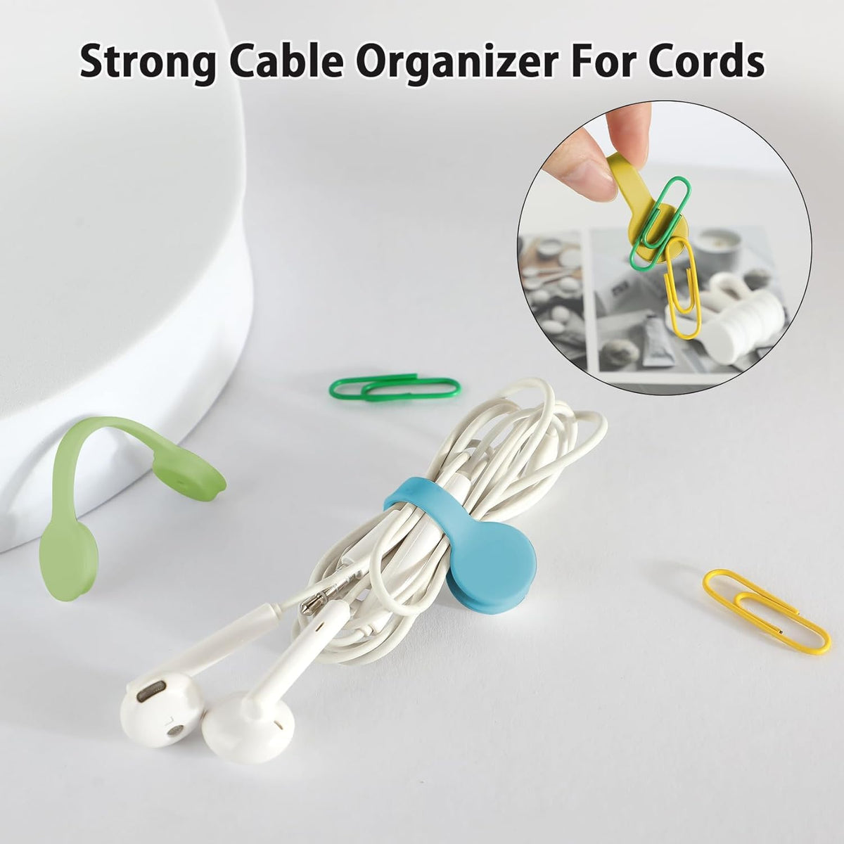 10-Pack Silicone Magnetic Cable Ties for Cords,Magnetic Cord Ties