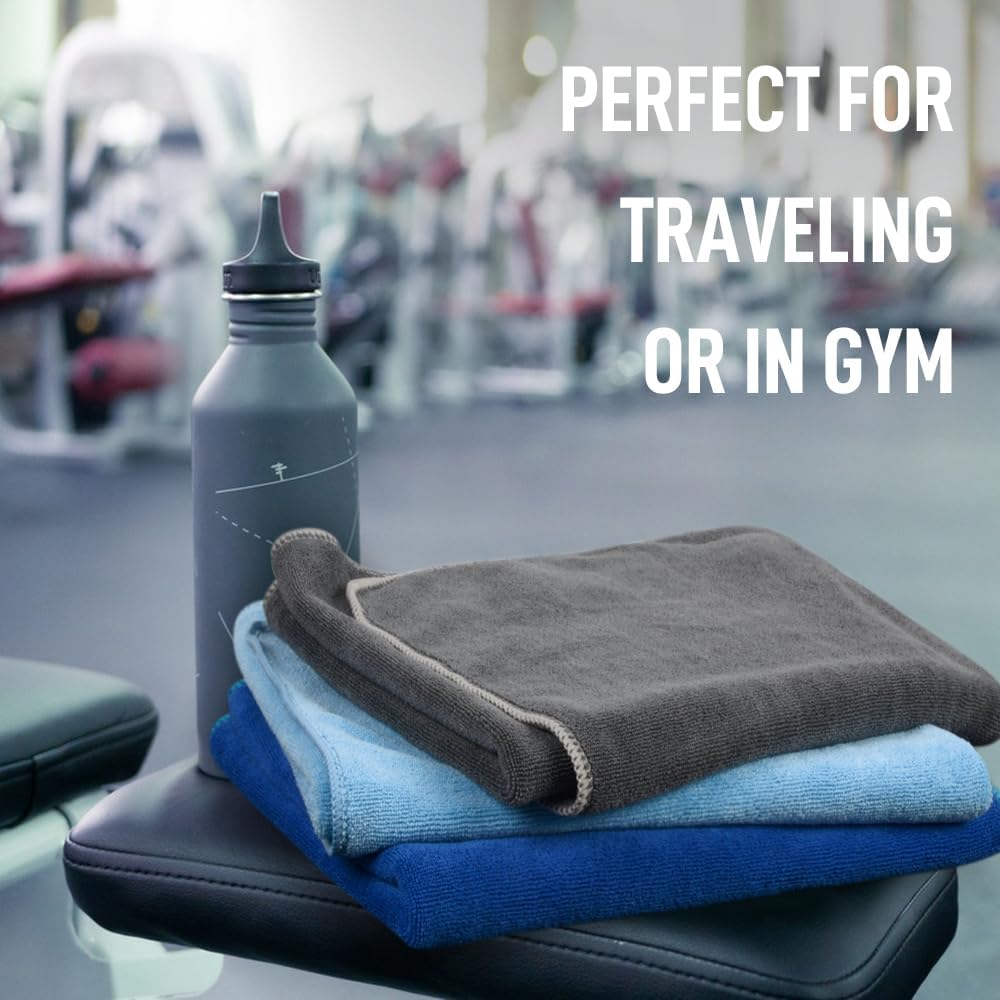 SINLAND Microfiber Gym Towels, Workout Sweat Towel 16x32In