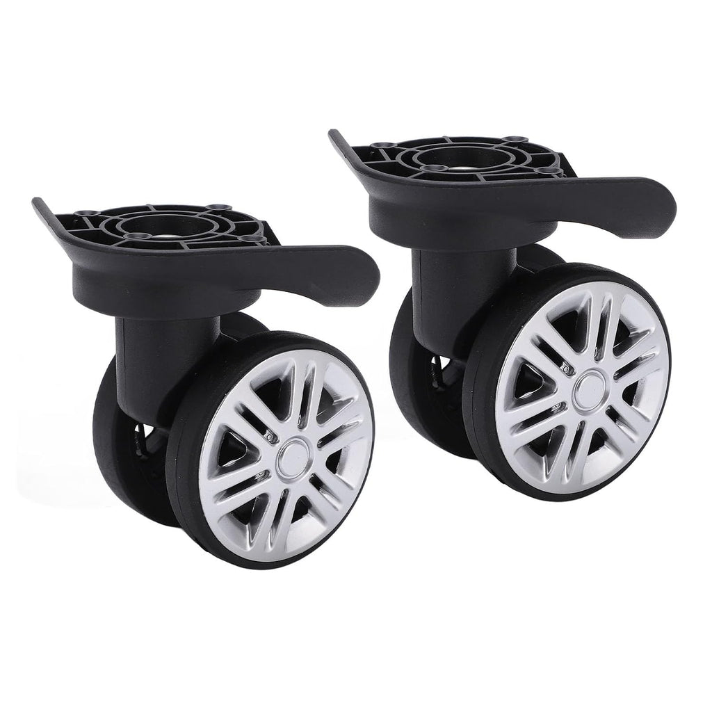 360 Degree Swivel Caster Wheels for Luggage – Black Plastic Replacement Trolley Wheels Compatible with Suitcase Travel Bags