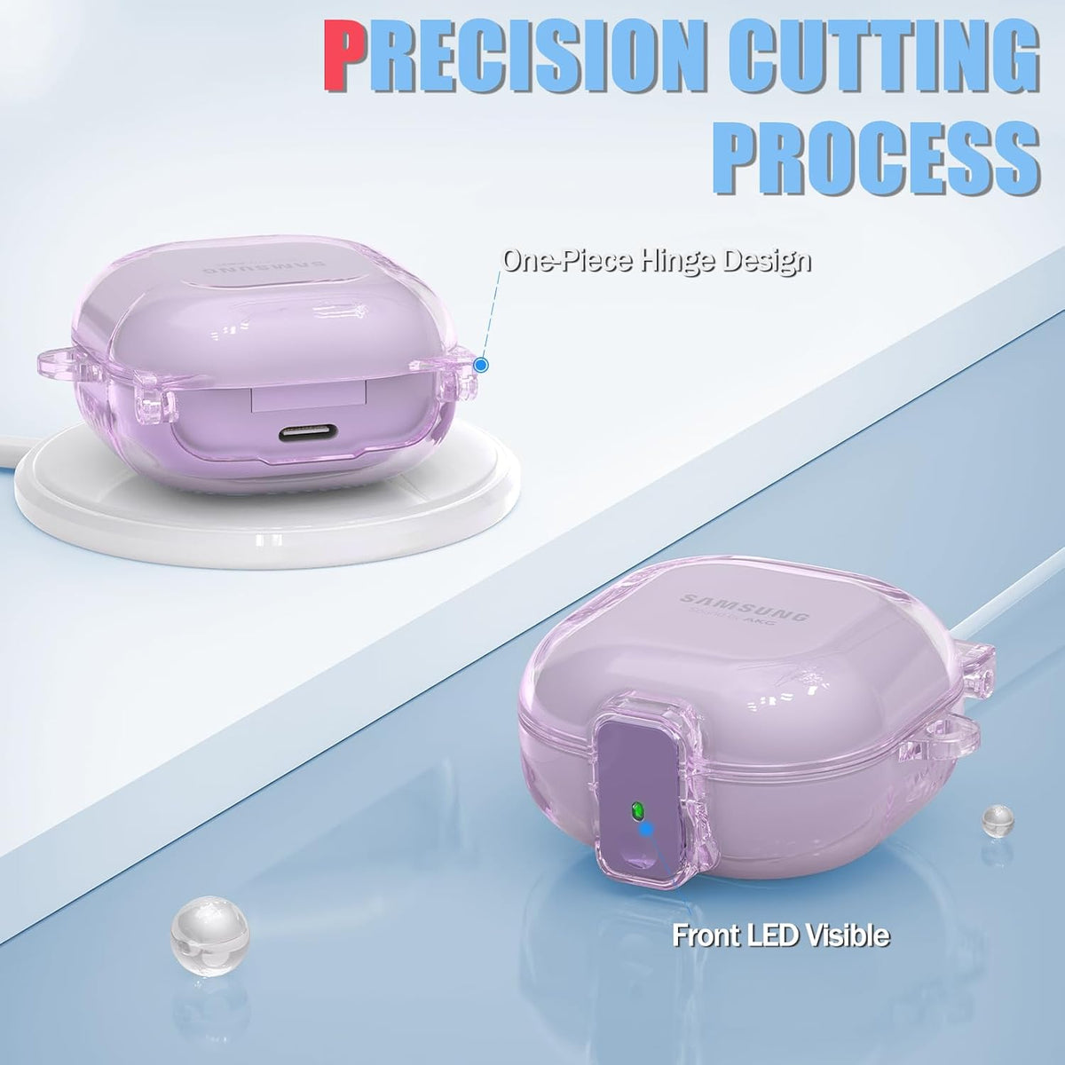 Inesore Case for Samsung Galaxy Buds FE/Buds 2/Pro/Live (Purple)
