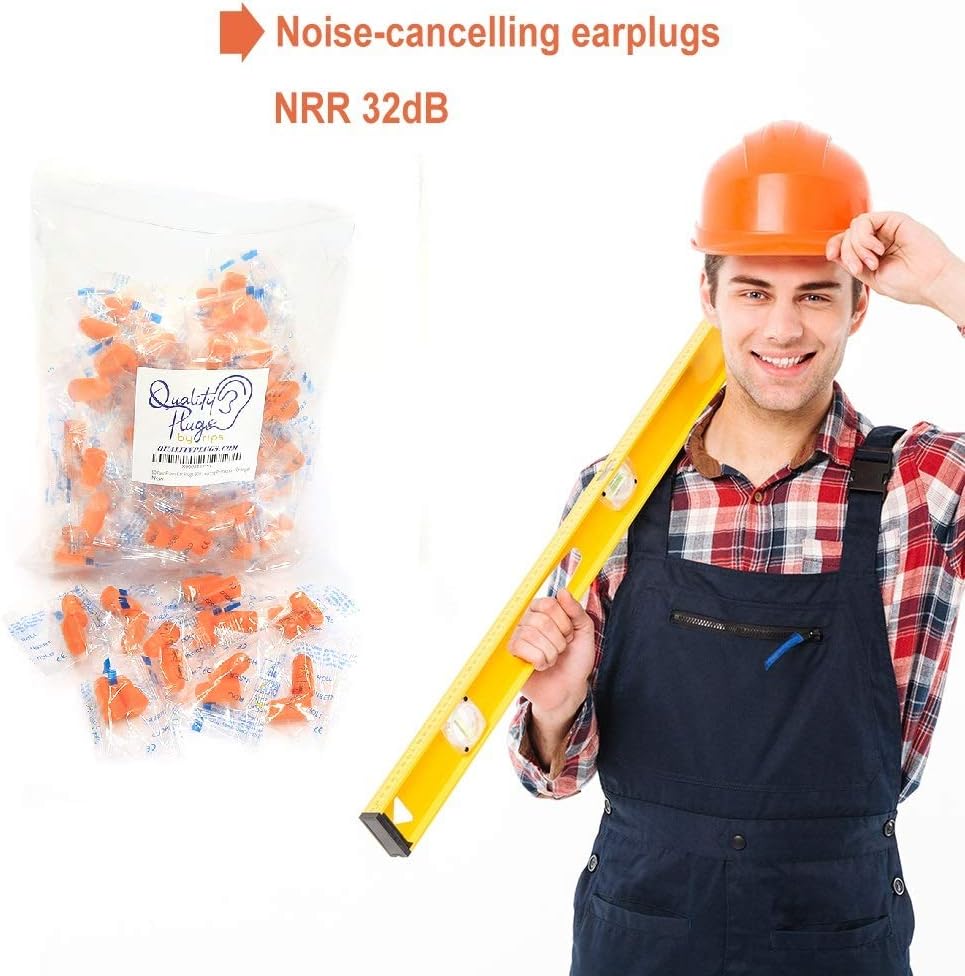 Quality Foam Earplugs 50 Pair - 32dB Noise Cancelling Individually Wrapped