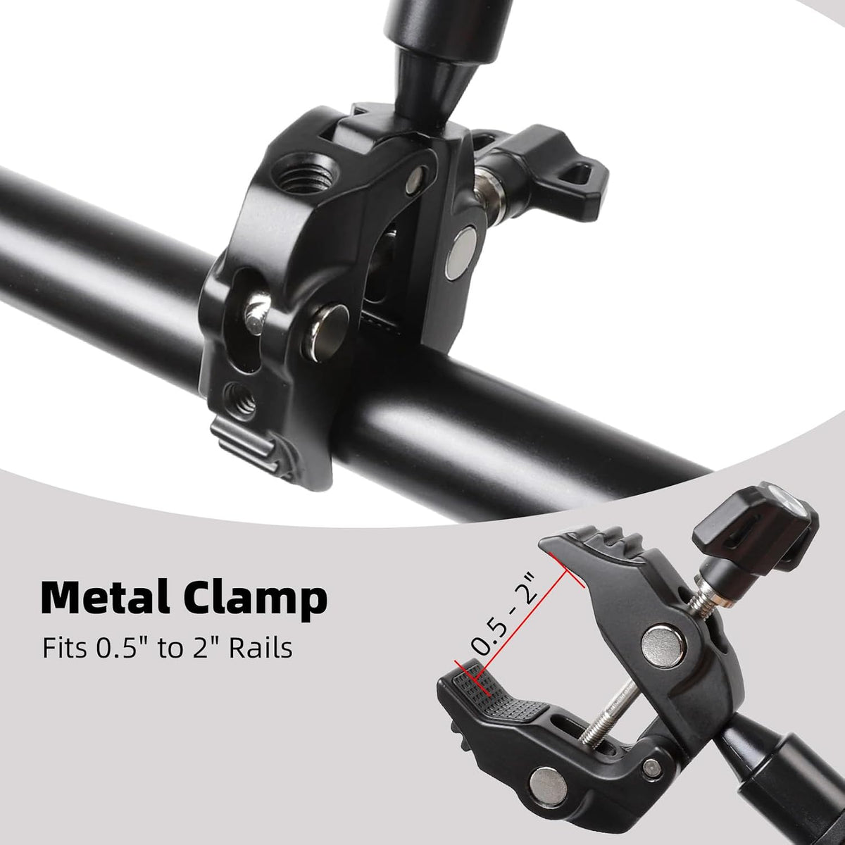 iPad Yoke Mount, Tablet Holder Clamp Mount for Aircraft, 360° Rotation Adjustable Aluminum Trainer Tablet Holder for iPad Pro 12.9/Air/Mini, 4.7-13" Phones and Tablets