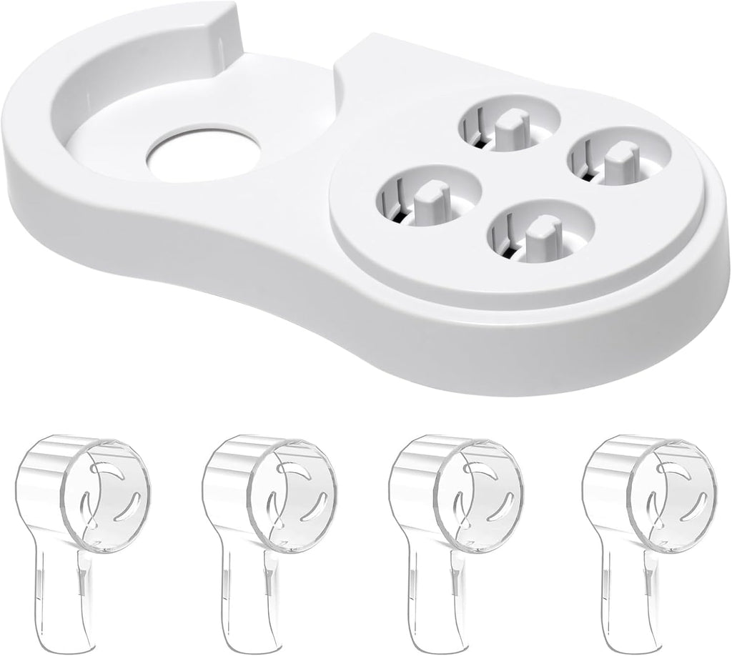 Toothbrush Head Covers & Toothbrush Holder for Oral B & iO series, transparent and white