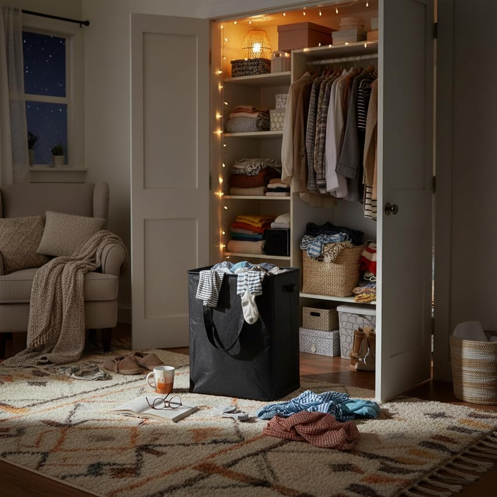 efluky Slim Laundry Hamper Narrow Laundry Basket with Handles