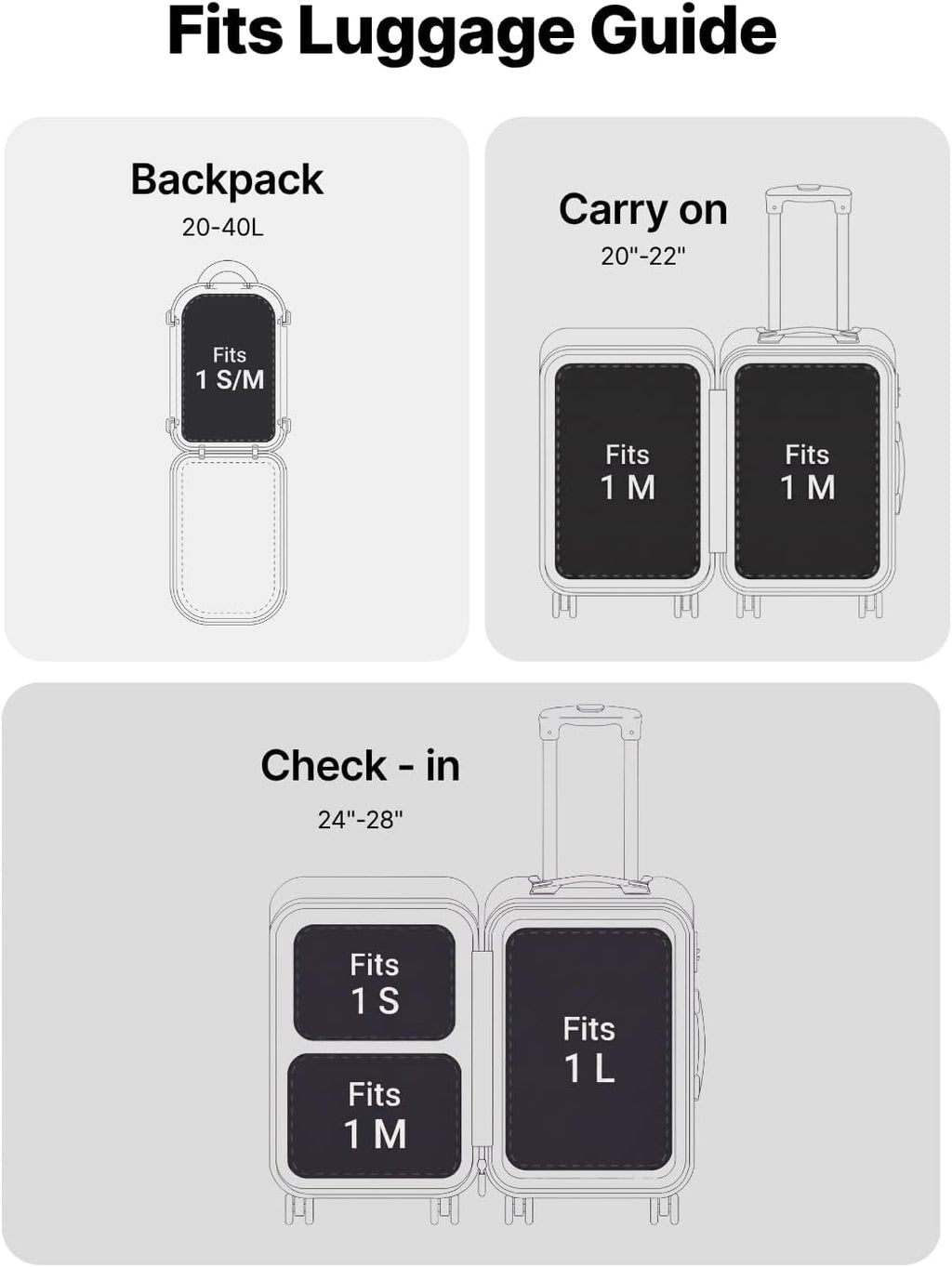 Travel Vacuum Bags with Pump, Carry-On Space Saver, Combo (3 Pack)
