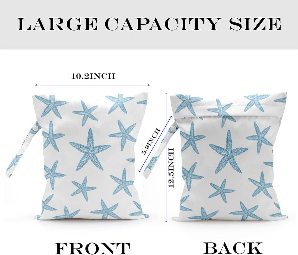 Wet Bag, Wet Dry Bag, Wet Bag for Swimsuit Travel Beach Pool Dirty Yoga Gym Clothes Makeup Bag Beach Wedding Supplies Waterproof Reusable Shell Pearl Starfish Gifts
