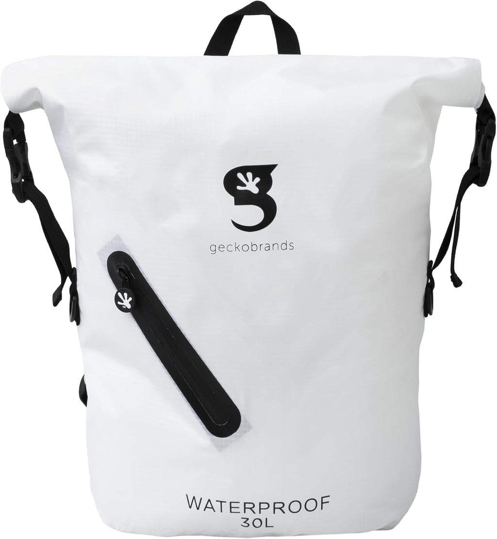 geckobrands Lightweight 30L Waterproof Backpack - Lightweight Watertight Outdoor Bag Hiking Traveling Light Water Activities