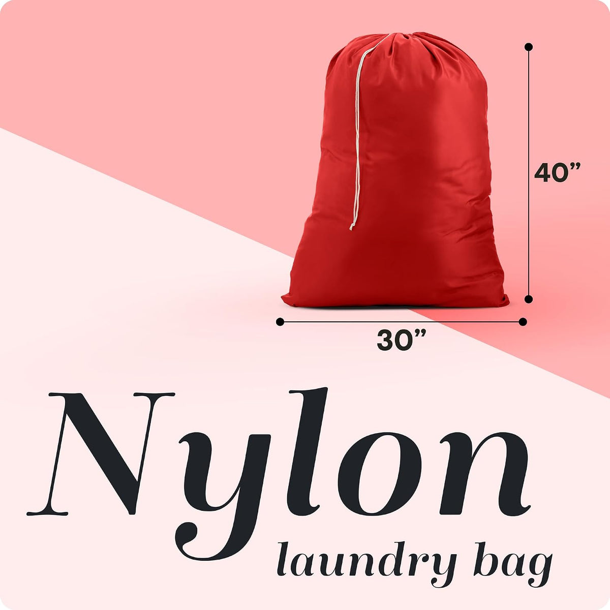 Handy Laundry Bags Nylon Extra Large - Heavy Duty - 2-Pack, Red