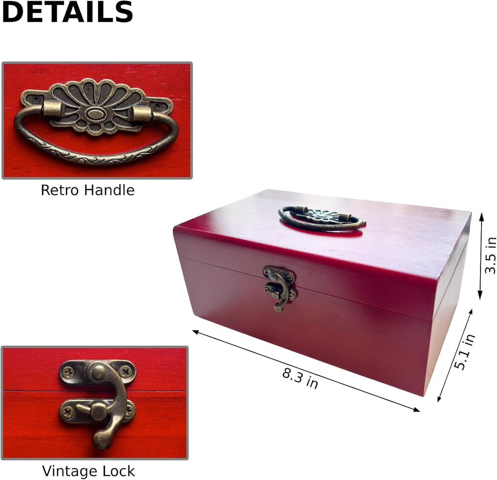 Wooden Sewing Kit Box, Wooden Sewing Box with Sew Kit Accessories