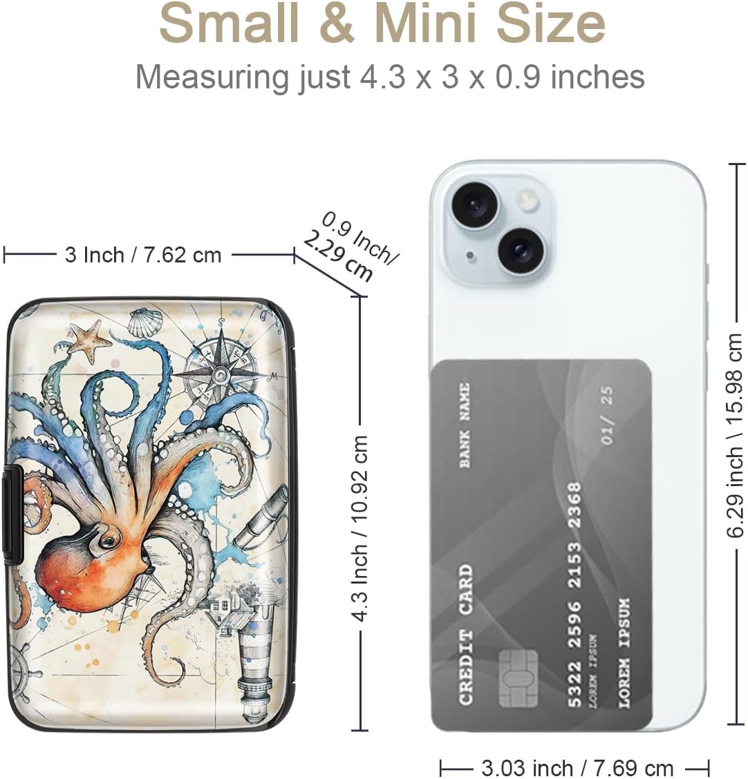 Coco Rossi Credit Card Holder RFID Aluminum Small Mini Wallet Women