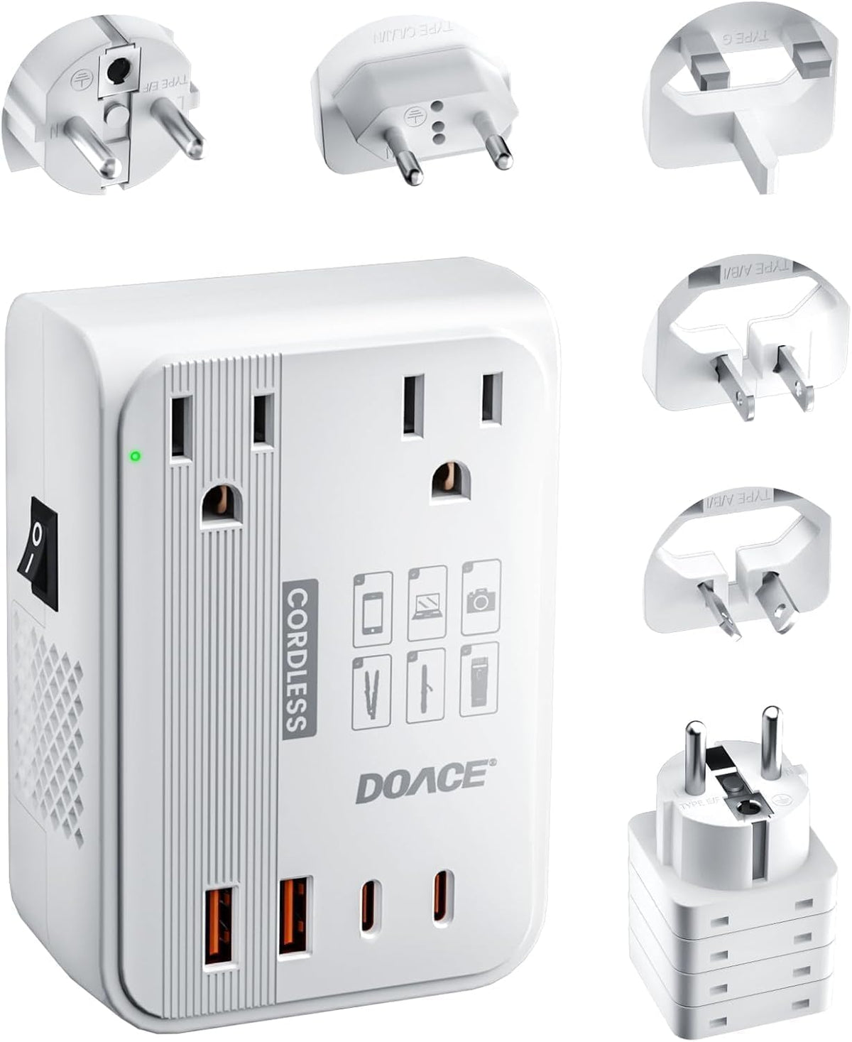 DOACE 350W Voltage Converter US to Europe 220V to 110V Converter