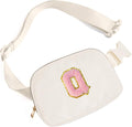 Gitus Gifts for Teen Girls Birthday Gifts for Daughter Sister Friends Initial Belt Bag Fanny Pack Crossbody Bags Girls Gifts Age 6-8 8-10 10-12 Trendy Stuff Travel Essentials (Ivory-Q)