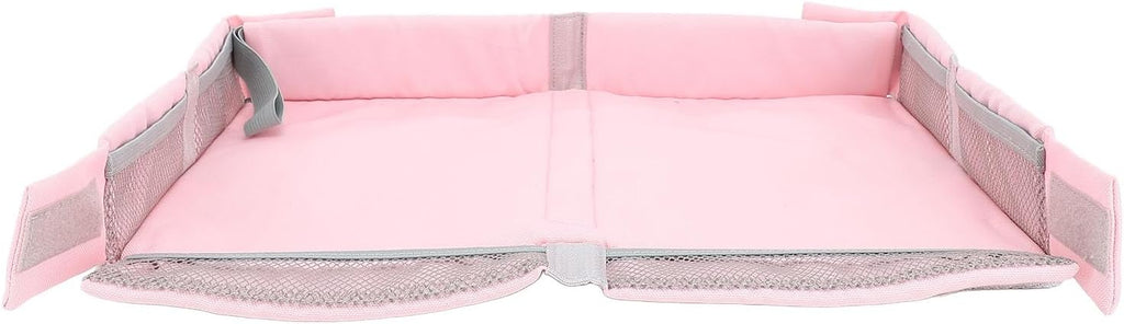 Airplane Tray Cover for Kids, Foldable Travel Organizer for Planes (Pink)