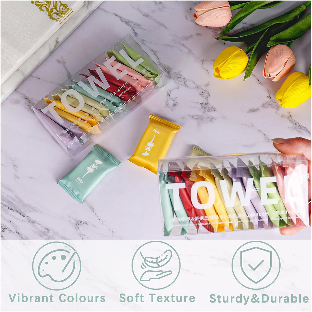 Disposable Compressed Towels - Portable Wash Cloth Compressed Towel Tablets,28pcs Thicker Quick Absorbent Wash Cloth for Outdoor Camping Hiking Sport Hotel(28Pcs)