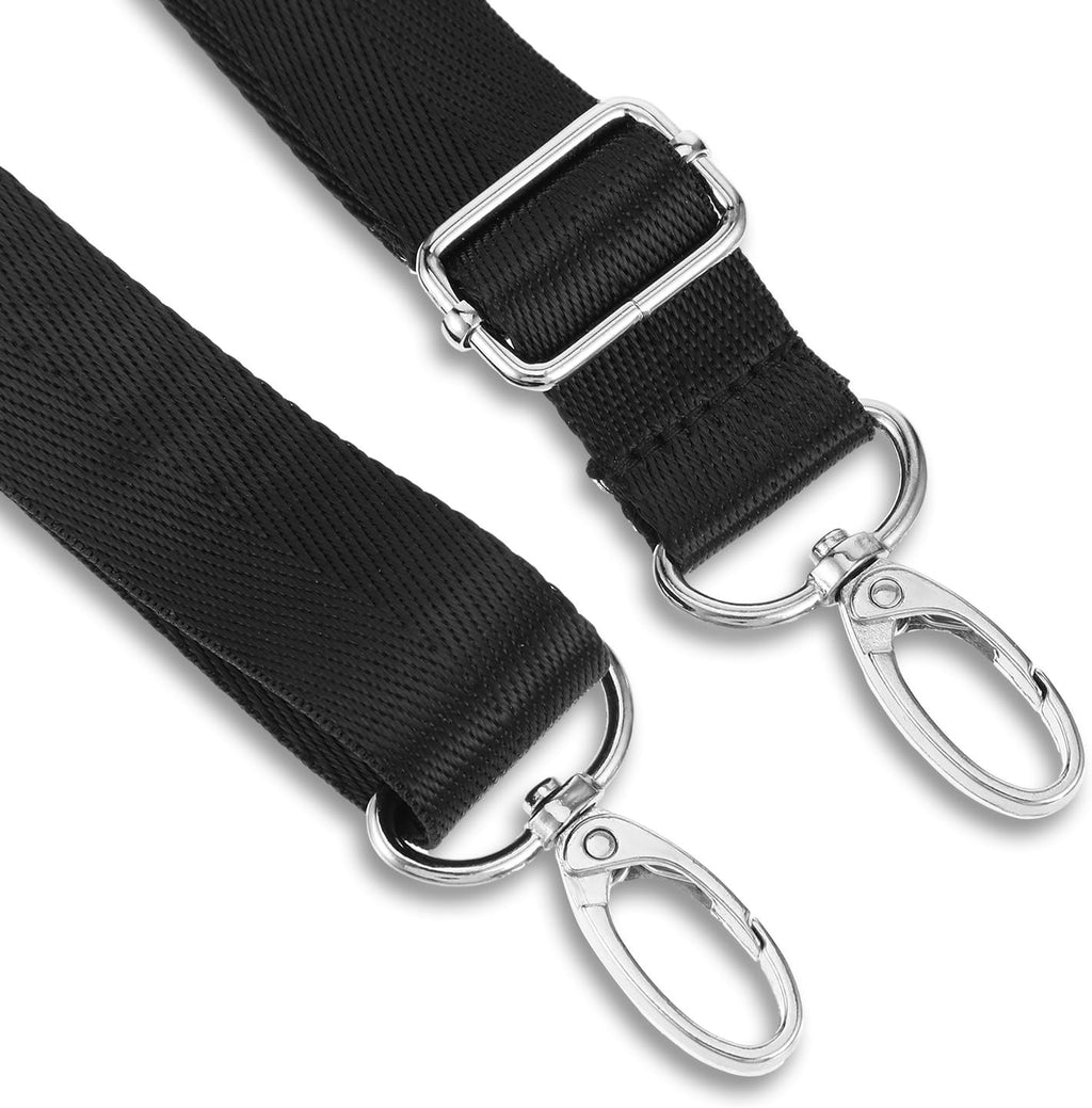 1 Inch Wide Purse Straps Replacement Crossbody, Nylon Shoulder Strap Universal Adjustable Strap with Silver Clips for Briefcase, Handbags, Laptop, Luggage Bag, Camera Bag