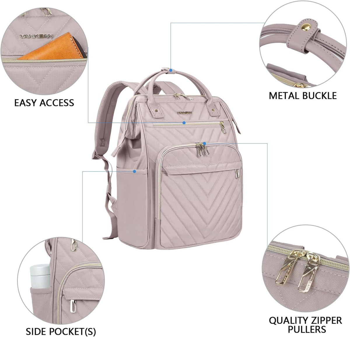 VANKEAN 17.3 Inch Laptop Backpack for Women Large Capacity