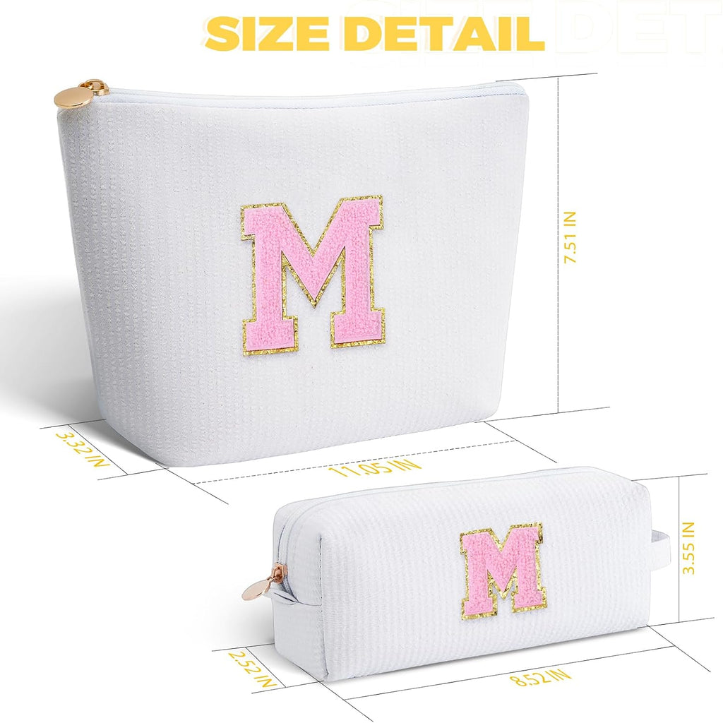 Gifts for Teen Girls Women - Birthday Gifts for 10 11 12 13 14 15 16 17 18 Years Old Girl,Makeup Bag Cosmetic Bag,Teacher Gift Trendy Stuff Toiletry Bag - White,M