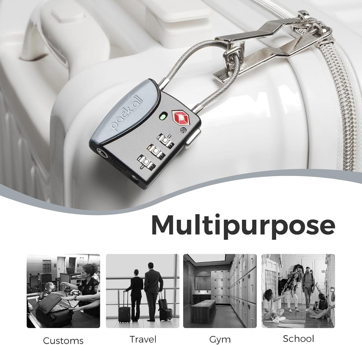 pack all TSA Approved Travel Luggage Locks, Resettable 3-Digit Code