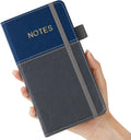 Pocket Notebook Small Journal, 3.8" x 7", A6 Lined Journaling Notebook for Women/Men Work, 140 Pages, Leather Hardcover, School Office Supplies