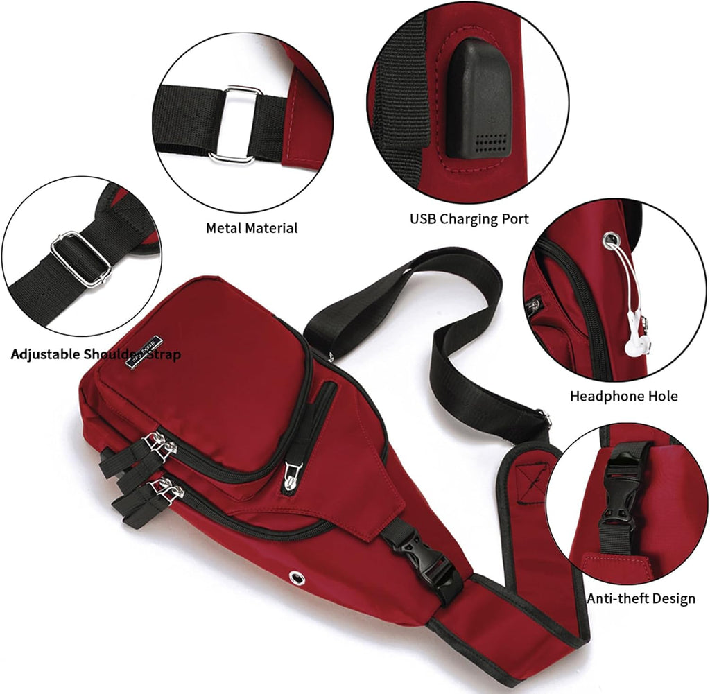 Seoky Rop Men Women Sling Backpack Shoulder Chest Crossbody Bag