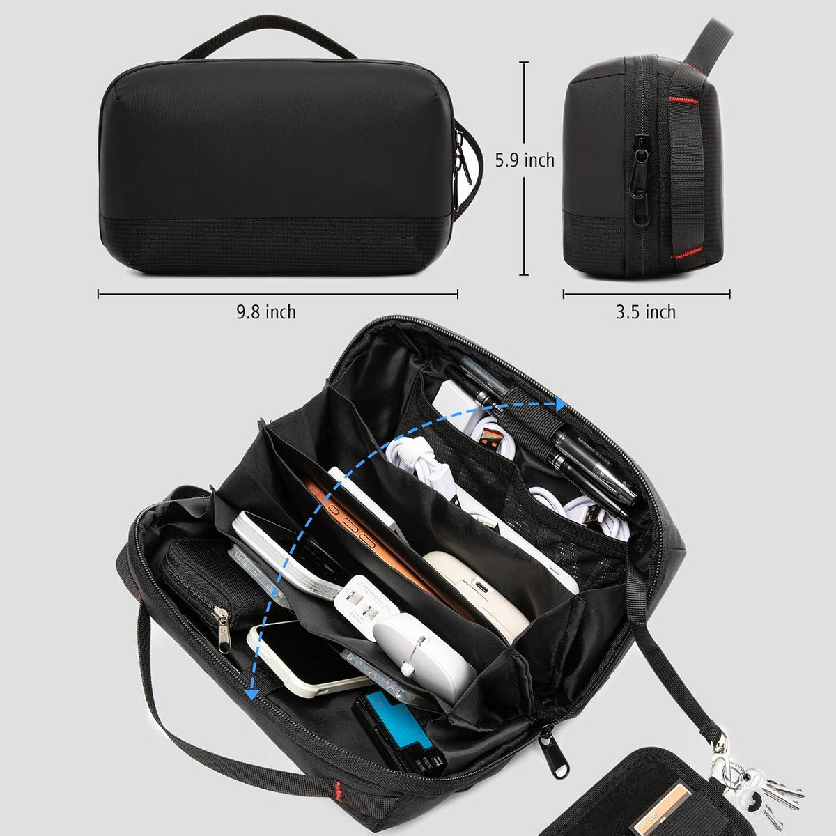 Electronics Organizer Travel Case, Cable Organizer Bags & Cases