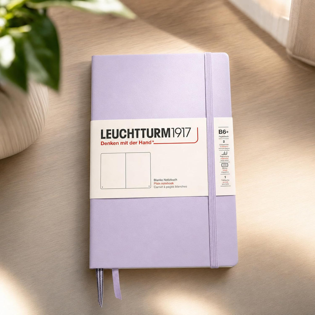 LEUCHTTURM1917 - Notebook Hardcover Paperback B6+ - 219 Numbered Pages for Writing and Journaling (Lilac, Plain)