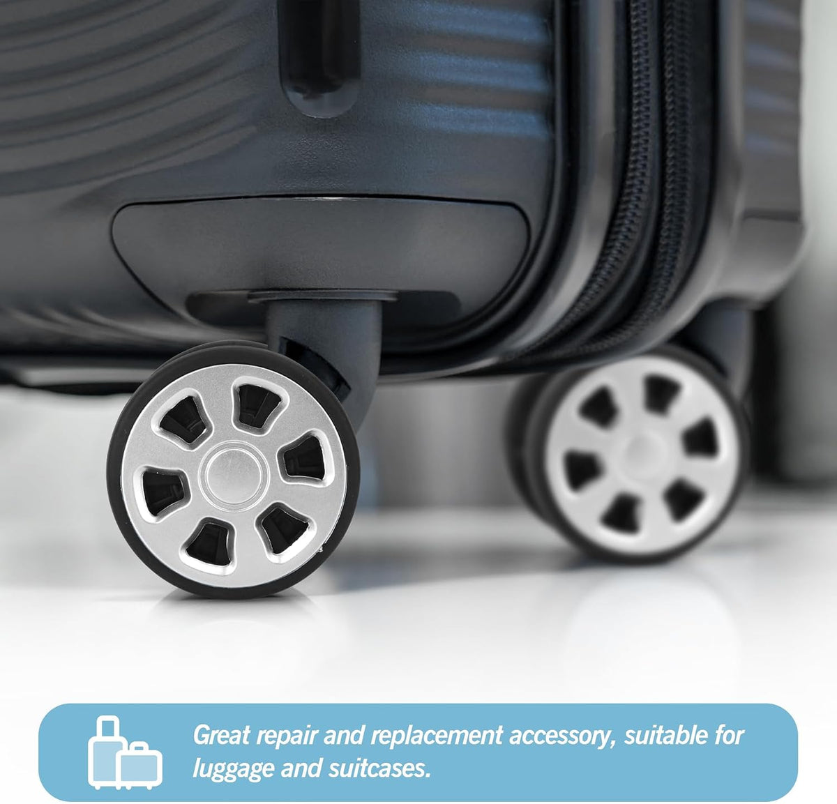 8 Pcs Replacement Luggage Rubber Wheels 2.17 inch, 55mm Suitcase Spinner Wheel Repair Repair Set, Wear-Resistant Trolley Casters (VA34, 55 mm)