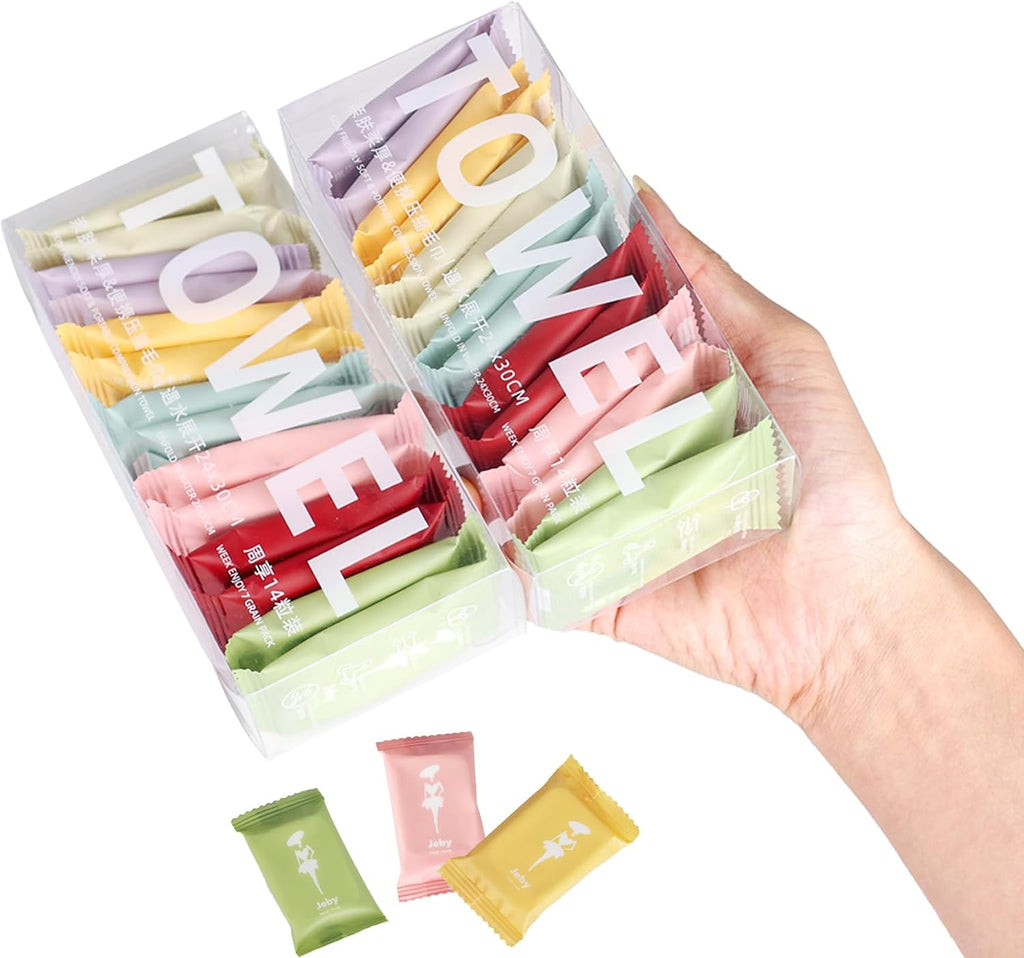 Disposable Compressed Towels - Portable Wash Cloth Compressed Towel Tablets,28pcs Thicker Quick Absorbent Wash Cloth for Outdoor Camping Hiking Sport Hotel(28Pcs)