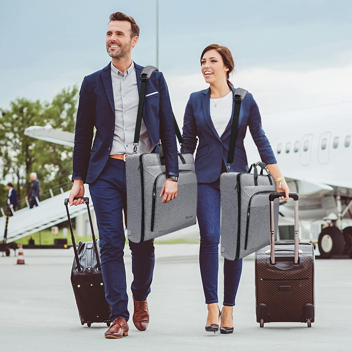 Modoker Carry On Garment Bags for Travel Hanging Clothes Suit Bag Luggage Organizer, Foldable Suit Carrier Gift for Men Women