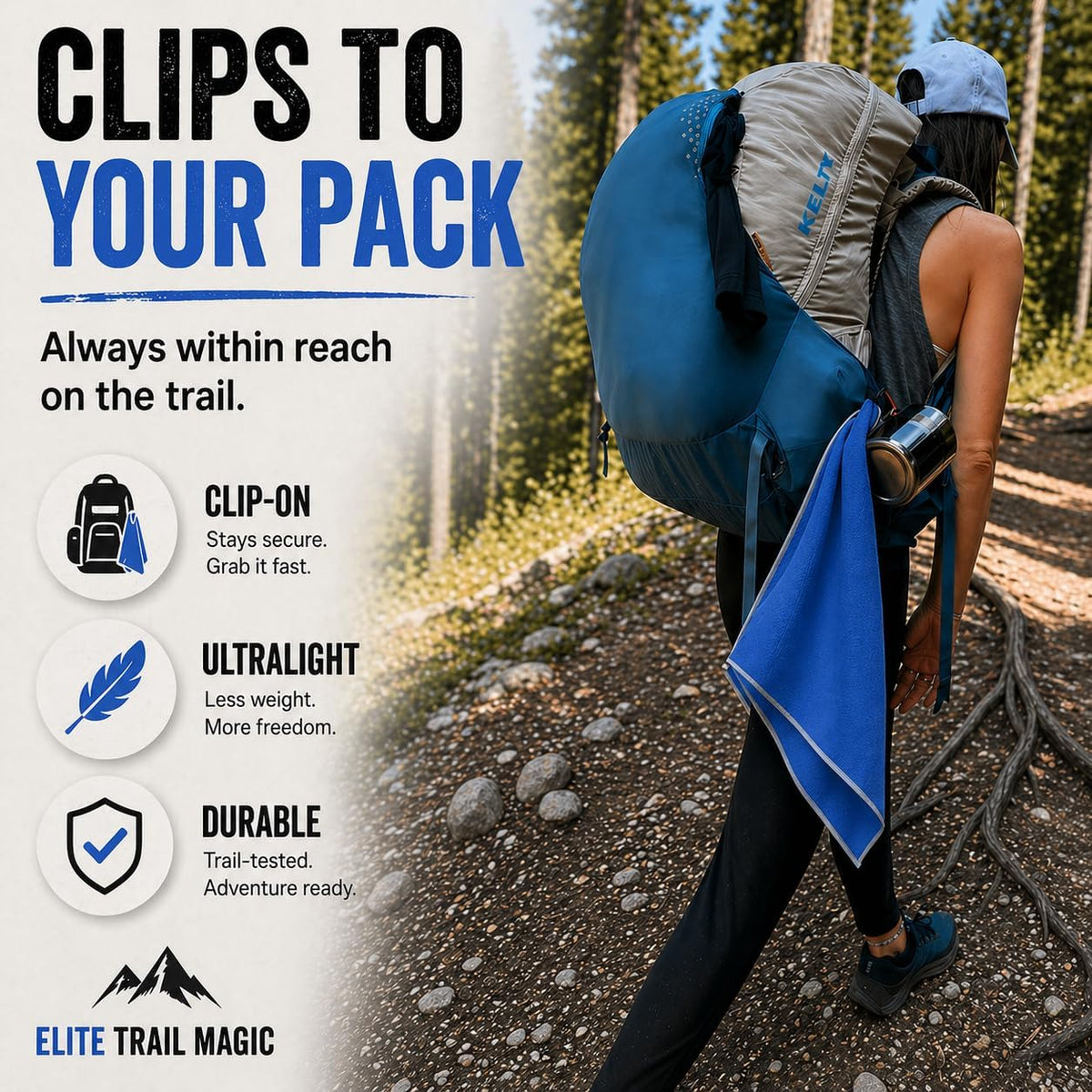 Backpacking Ultralight Quick Dry Microfiber Soft Fast Drying Hand and Face Towel Wash Cloth Camping Yoga Hiking Active Lifestyle Small (Blue, Small)