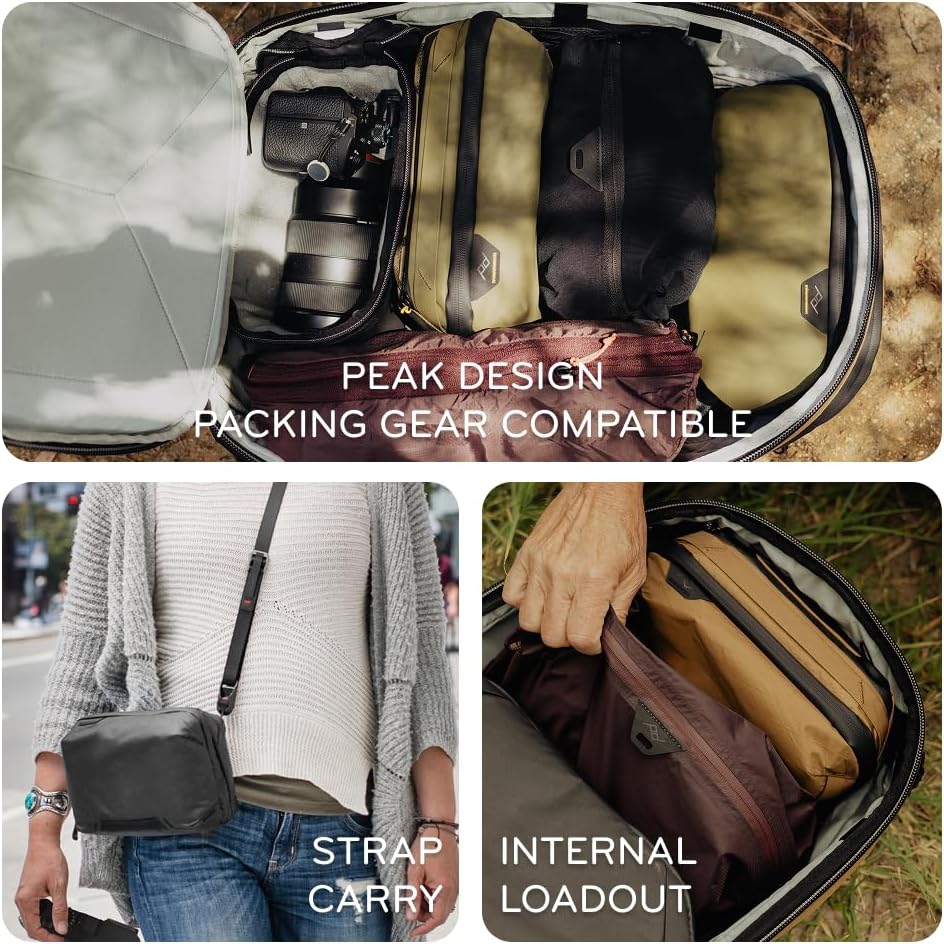 Peak Design Tech Pouch, Eclipse, Electronics Organizer for Travel or Everyday Carry, Origami-Style Storage, Cable Pass-Through, Weatherproof Recycled Nylon, Gear Carry Bag for Men and Women