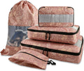 U+U 5 Set Packing Cubes, Travel Organizers with Shoe Bag (Paisley Pattern)