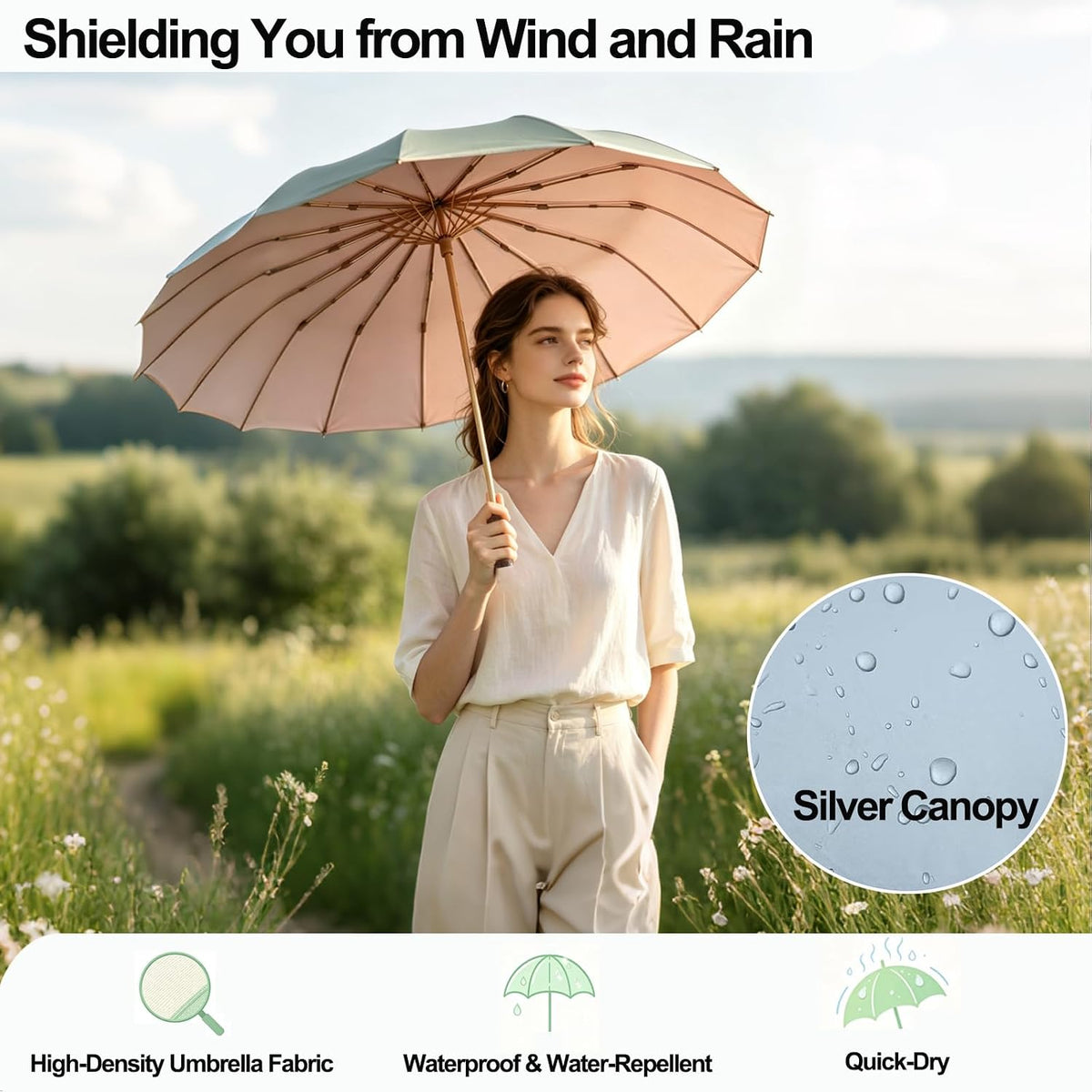 Travel Umbrellas For Rain And Sun Upf 50+ Uv Protection