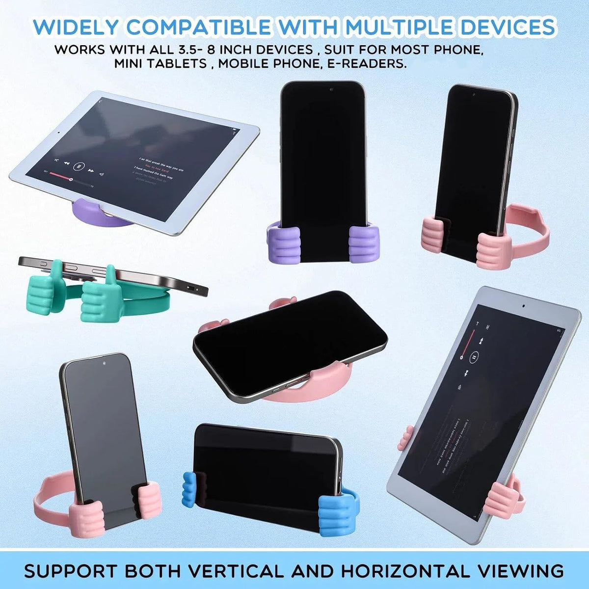 Yaomiao 16 Pcs Thumbs up Cell Phone Stand Holder Tablet Display Stands Adjustable Smartphone Desktop Holder for Office Bedroom Airplane Travel Christmas Stocking Stuffers (Macaron Color)