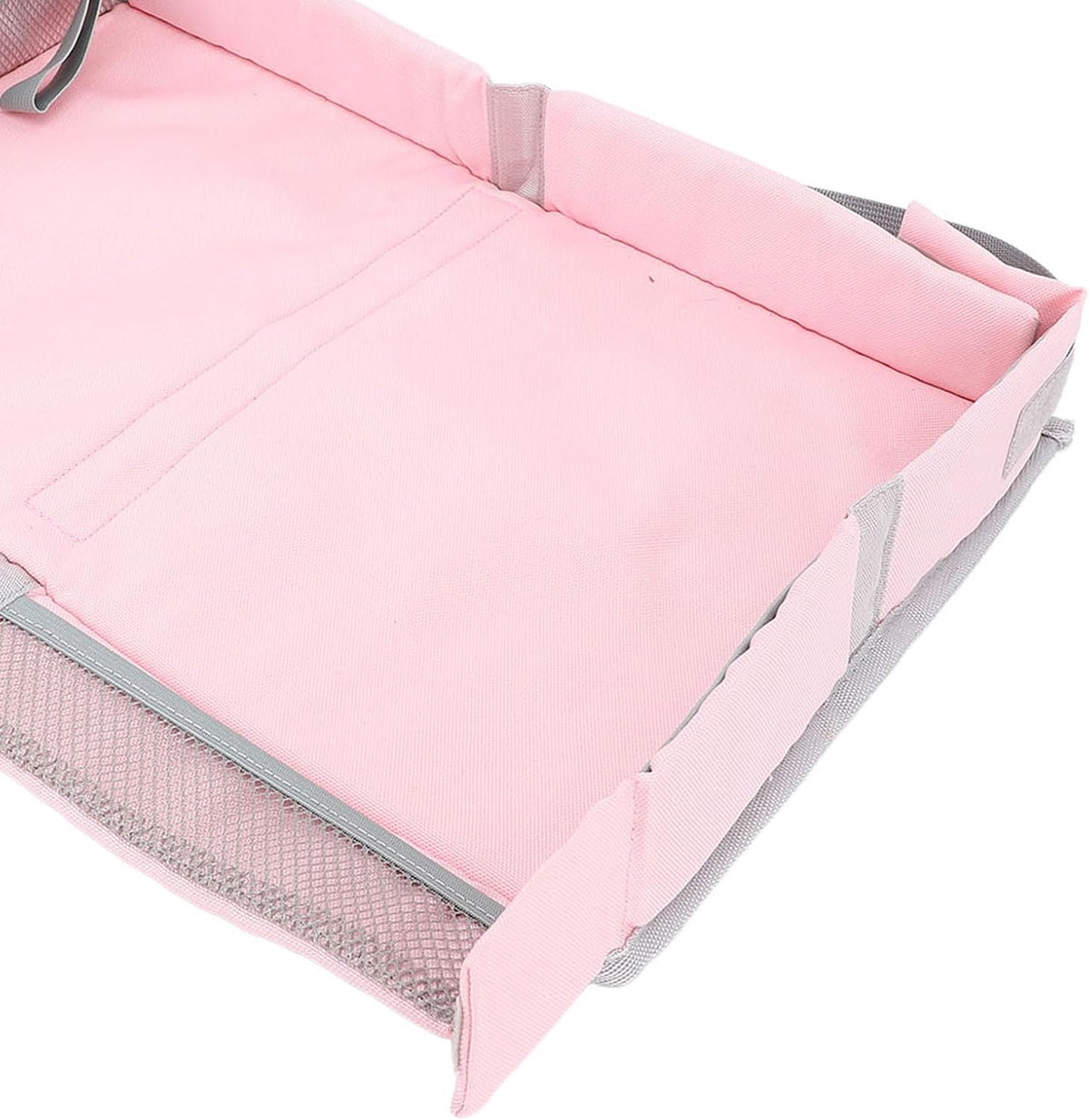Travel Tray Cover, Foldable Polyester Organizer, 15.35 Inch (Pink)