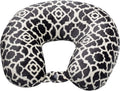 Wolf Essentials Adult Cozy Soft Microfiber Neck Pillow for Travel – Compact, Machine Washable - Perfect for Airplane, Car, or Home Use - Filled and Finished in the USA – Charcoal Trellis